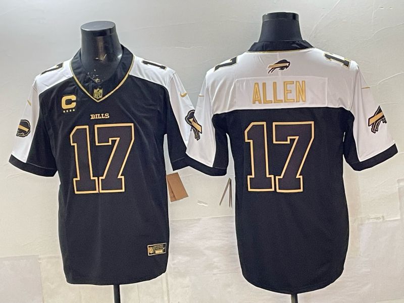 Men 2026 Buffalo Bills #17 Allen black gold three generations Nike Limited NFL Jersey style 001->buffalo bills->NFL Jersey